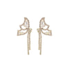 Gold Rhinestone Butterfly Tail Studs