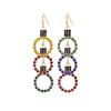 Multi Round Triple Xmas Earrings