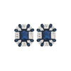 Navy Rectangle CZ Studs