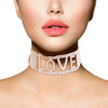 Gold LOVE 18 Row Rhinestone Choker