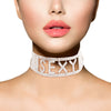 Silver SEXY 18 Row Rhinestone Choker