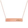 Rose Gold Script Chosen Plate Necklace