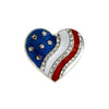 American Flag Heart Brooch
