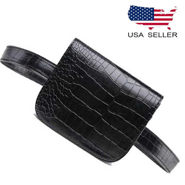 Women Alligator Fanny Pack Leather Waist Belt Classic Bag Bum Pouch Wallet Purse