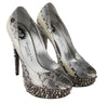 Silver Leather FAKE FRIEND Studs Heels Shoes