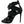 Black Leather High Heels Bat Stiletto Shoes