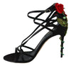Black Suede Jewel Heels Sandals Keira Shoes