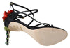 Black Suede Jewel Heels Sandals Keira Shoes
