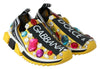 Yellow Multicolor Crystals Sneakers Shoes