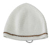 White Cotton Woven Chain Women Beanie