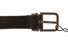 Brown Leather Logo Cintura Gürtel Belt