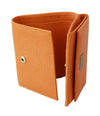 Orange Leather Trifold Continental Logo Clutch Wallet