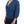 Blue Cotton Top Pullover Deep V-neck Women Sweater