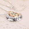 Europe Silver Moon Gold Heart Necklace Family Pendant Mom Mama Mother's Day