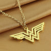 Super Girl Superhero Wonder Woman Pendant Gold Charm Feminist Symbol Necklace
