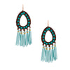 Turquoise Tassel Bead Earrings