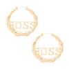 Dozen BOSS Bamboo Hoop Earrings