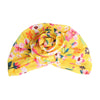 Yellow Floral Flower Knot Turban