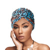 Blue Leopard Twist Knot Turban