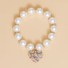 Cream Pearl Stone Heart Bracelet
