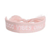 CD Inspired Pink GOOD VIBES ONLY Embroidered Bracelet