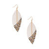 Genuine Leather White Leopard Earrings