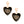 Black and Gold Metal Heart Designer Earrings