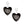 Black and Silver Metal Heart Designer Earrings