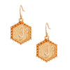 J Hexagon Initial Earrings