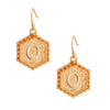 O Hexagon Initial Earrings