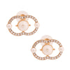 Designer Pearl Stone Logo Studs