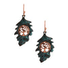 Patina Leaf Tree of Life Earrings