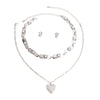 2 Pcs Silver Link Heart Choker Necklaces