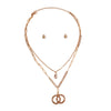 2 Layer Designer Logo Pearl Necklace