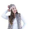 Dusty Pink Eyelash Cheetah Beanie