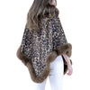 Velvet Leopard Print Fur Poncho